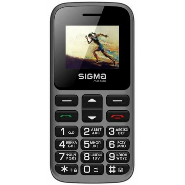 Мобільний телефон Sigma mobile Comfort 50 HIT2020 Grey "бабусефон", Dual Sim, дисплей 1.77" кольоровий (128x160), моноблок, MTK6261, підтримка microSD (max 32Gb), FM-радіо, ліхтарик, BT, Cam 0.3Mp, 1450 mAh, 56.1 x 120.2 x 11.9  мм, 90 г