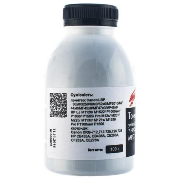 Тонер HP LJ P1005/1505/M1120/M1522, Canon LBP-3010/3100/3250, 100 г, Static Control (MPT7-100B-P) - 2