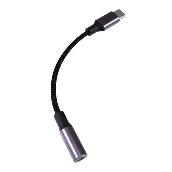 Кабель-перехідник звуковий, Type-C (M) - 3.5 мм (F), 10 см, Black, Atcom, DAC (15035)