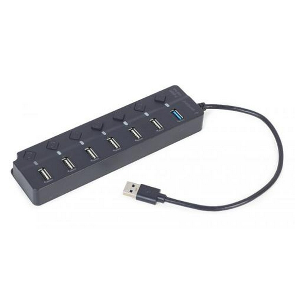 Хаб USB Gembird UHB-U3P1U2P6P-01, Grey, USB 3.1 - 1xUSB 3.1 / 6xUSB 2.0, кабель 50 см