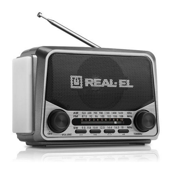 Радіоприймач 1.0 Real-El X-525 Grey, 3 Вт, пластиковий корпус, FM/AM/SW, USB, SD/microSD, акумулятор, ліхтарик - 3
