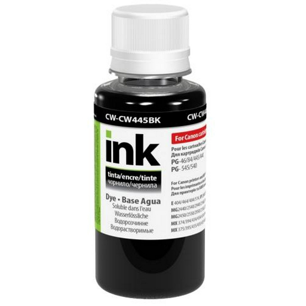 Чорнило ColorWay Canon PG-46/56/84/440/445/446/460/540/545/560, Black, 100 мл, водорозчинне (CW-CW445BK01)