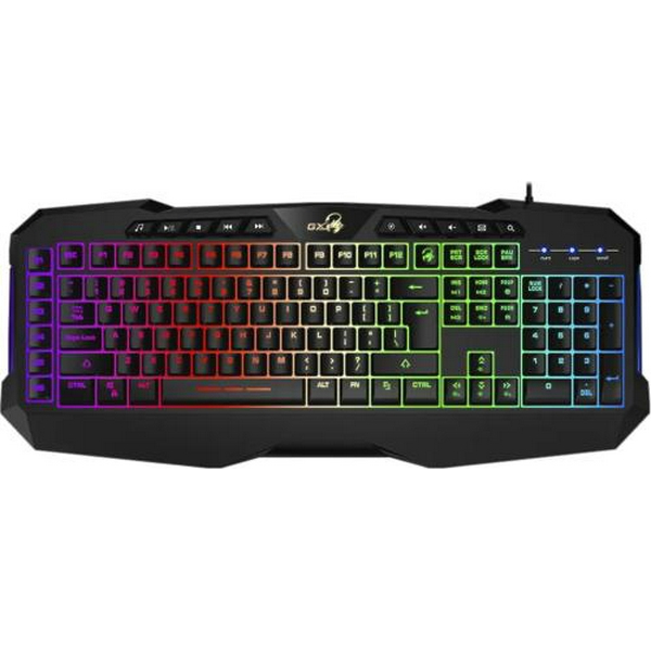 Клавіатура Genius Scorpion K11 Pro, Black, USB, "дихаюче" RGB підсвічування, 12 мультимедійних кнопок, 1.8 м