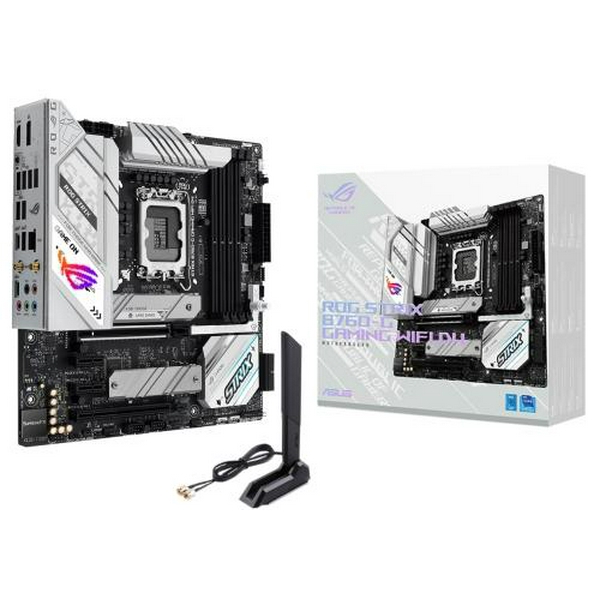 Материнська плата LGA1700, Asus ROG STRIX B760-G GAMING WIFI, B760, 4xDDR5, Int.Video(CPU), 4xSATA3, 2xM.2, 1xPCI-E 16x 5.0, 1xPCI-E 16x 4.0, 2xPCI-E 1x 4.0, S1220A, Intel 2.5Gb, WiFi 6, Bluetooth 5.3, 7xUSB3.2/6xUSB2.0, HDMI/DP, ATX