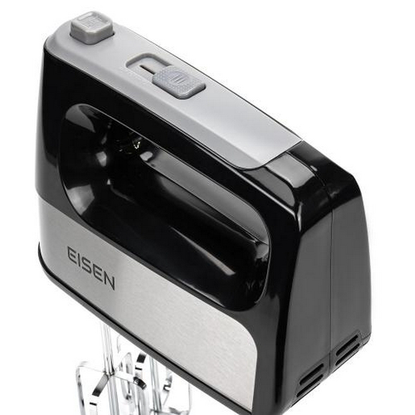 Міксер Eisen EHM-345, Black/Silver, 450W, ручний, 5 швидкостей, режим ТУРБО, вінчики, гаки для замісу тіста, захист від перегріву - 4