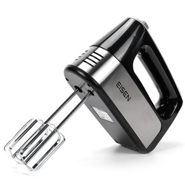 Міксер Eisen EHM-345, Black/Silver, 450W, ручний, 5 швидкостей, режим ТУРБО, вінчики, гаки для замісу тіста, захист від перегріву - 6