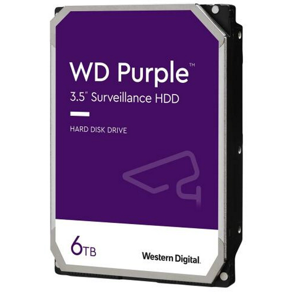 Жорсткий диск 3.5" 6Tb Western Digital Purple, SATA3, 256 Мб, 5400 об/хв (WD64PURZ)