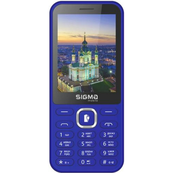 Мобільний телефон Sigma mobile X-style 31 Power TYPE-C, Blue, 2 Mini-SIM, дисплей 2.8" кольоровий (240x320), моноблок, MediaTek MT6261, підтримка microSD (max 32GB), FM, BT, Cam 0.3Mp, 3100 mAh