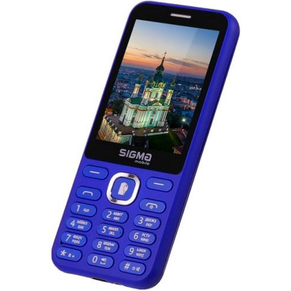 Мобільний телефон Sigma mobile X-style 31 Power TYPE-C, Blue, 2 Mini-SIM, дисплей 2.8" кольоровий (240x320), моноблок, MediaTek MT6261, підтримка microSD (max 32GB), FM, BT, Cam 0.3Mp, 3100 mAh - 3