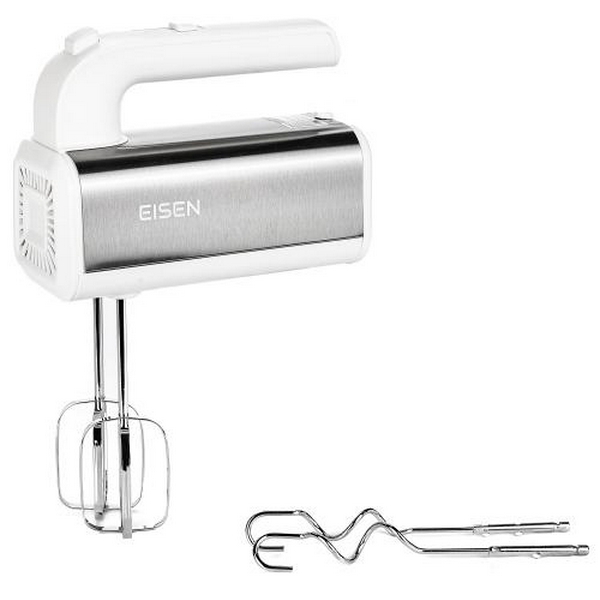 Міксер Eisen EHM-55W, White, 550W, ручний, 5 швидкостей, вінчики, гаки для замісу тіста, захист від перегріву - 3
