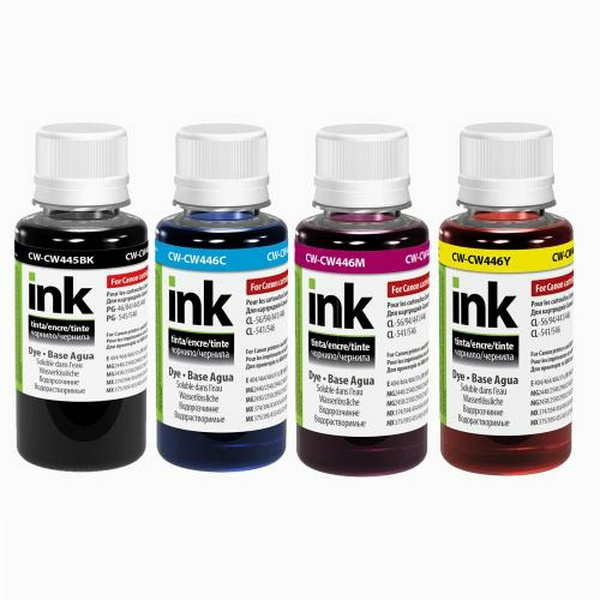 Комплект чорнила ColorWay Canon PG-445/CL-446, 4x100 мл (CW-CW445/CW446SET01)