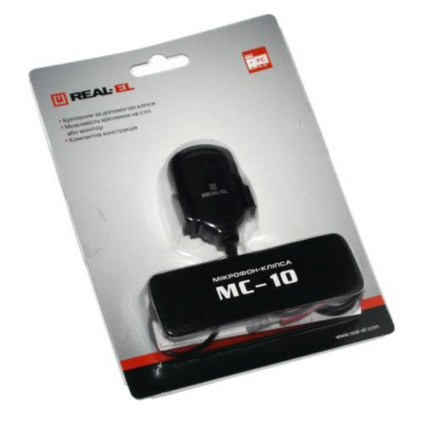 Мікрофон REAL-EL MC-10 Black, кабель 1.8 м 