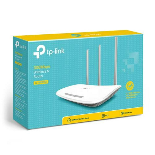Роутер TP-LINK TL-WR845N, Wi-Fi 802.11g/n, до 300 Mb/s, 2.4GHz, 4 LAN 10/100 Mb/s, RJ45 10/100Mb/s (FE), 3 зовнішні незнімні антени - 3