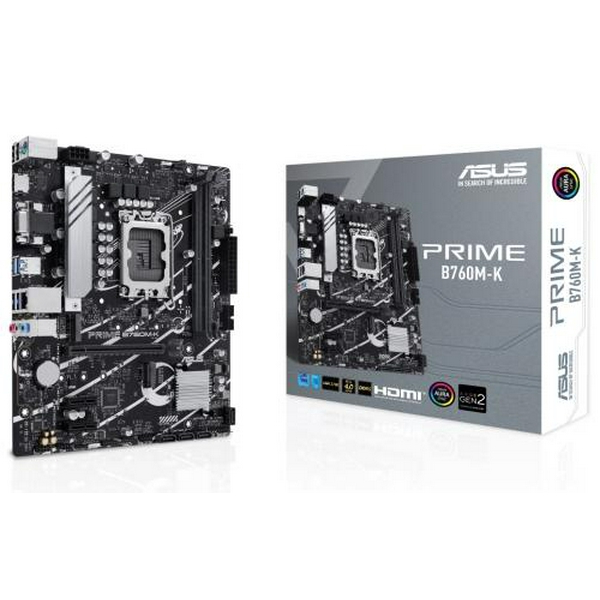 Материнська плата LGA1700, Asus PRIME B760M-K, B760, 2xDDR5, Int.Video(CPU), 4xSATA3, 2xM.2, 1xPCI-E 16x 4.0, 2xPCI-E 1x 4.0, Realtek 7.1, Realtek 2.5Gb, 5xUSB3.2/4xUSB2.0, VGA/HDMI, MicroATX