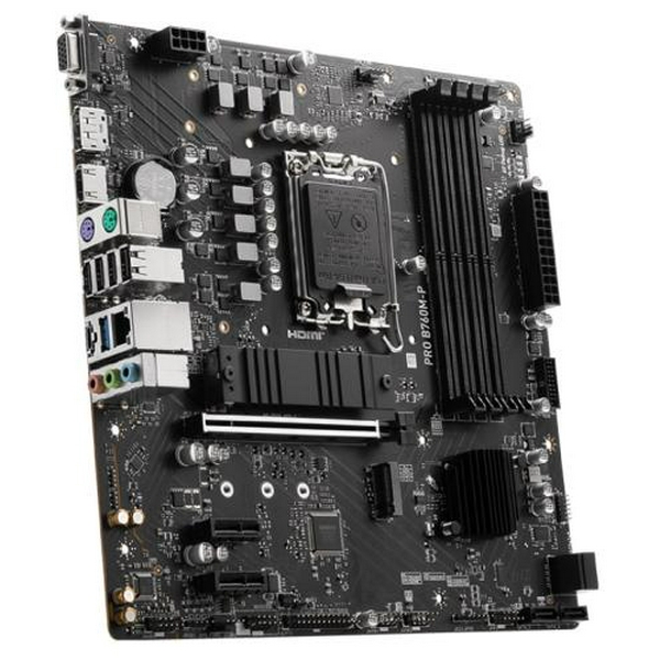 Материнська плата LGA1700, MSI PRO B760M-P, B760, 4xDDR5, Int.Video(CPU), 4xSATA3, 2xM.2, 1xPCI-E 16x 4.0, 2xPCI-E 1x 4.0, ALC897, RTL8111H, 4xUSB 3.2 / 8xUSB 2.0, VGA/HDMI/DP, MicroATX - 3