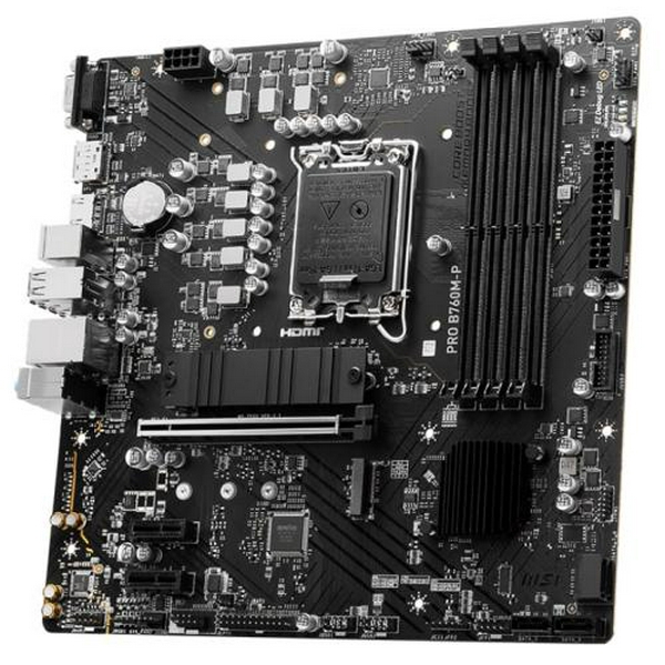 Материнська плата LGA1700, MSI PRO B760M-P, B760, 4xDDR5, Int.Video(CPU), 4xSATA3, 2xM.2, 1xPCI-E 16x 4.0, 2xPCI-E 1x 4.0, ALC897, RTL8111H, 4xUSB 3.2 / 8xUSB 2.0, VGA/HDMI/DP, MicroATX - 4