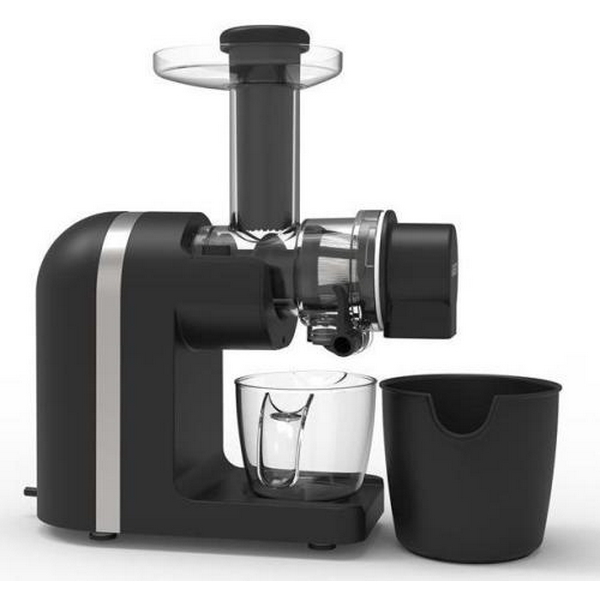 Соковитискач Ardesto JEG-1500S, Black, шнекова, 200Вт, повільне віджимання 90об/хв, ємність для соку 400мл, ємність для м'якоті 700мл, крапля-стоп, малошумний двигун, реверс, щіточка для очищення