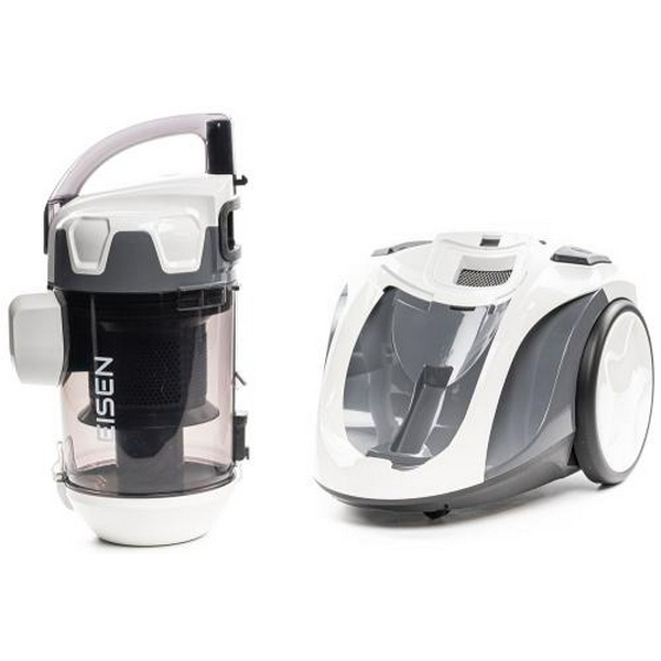 Пилосос Eisen EVC-390W ECO Cyclone White, 900W, контейнер, об'єм пилозбірника 2л, універсальна щітка підлога/килим; 2в1 для м'яких меблів і щілинна, HEPA-фільтр, регулювання потужності на корпусі, технологія Multi-Cyclone, мікрофільтр  - 9
