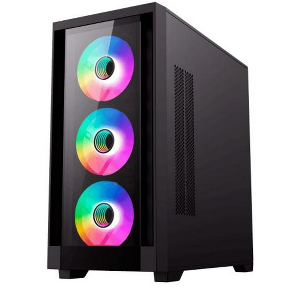 Корпус GameMax Defender TG Black, без БЖ, Mini Tower, Micro ATX / Mini ITX, 1xUSB 3.1, 2xUSB 2.0, 4x120 мм LED, 461x210х450 мм - 3