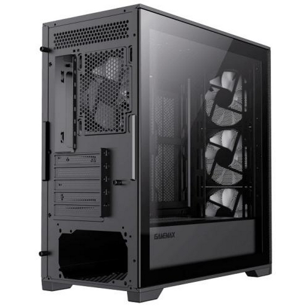 Корпус GameMax Defender TG Black, без БЖ, Mini Tower, Micro ATX / Mini ITX, 1xUSB 3.1, 2xUSB 2.0, 4x120 мм LED, 461x210х450 мм - 7
