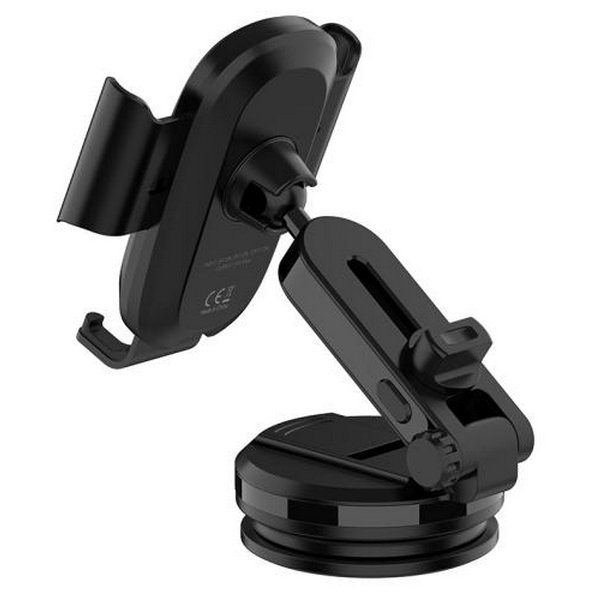 Автотримач для телефону ColorWay Dashboard Car Wireless Charger, Black, 15 Вт, бездротова зарядка (Qi), вакуумна присоска, поворотний шарнір 360°, від 4" до 6.5" (CW-CHAW037Q-BK) - 4