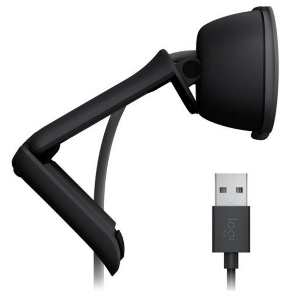 Веб-камера Logitech Brio 105 Business, Graphite, 1920x1080 / 30 fps, фіксований фокус, мікрофон, кут огляду 58°, RightLight 2, USB, 1 м (960-001592) - 4