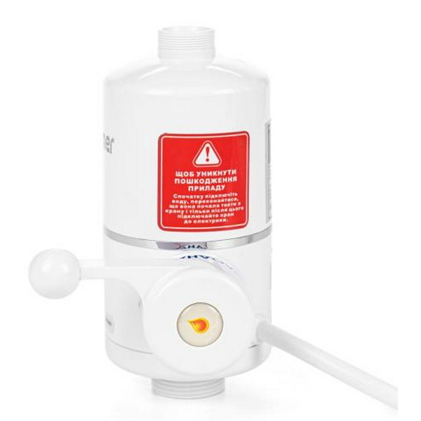 Водонагрівач проточний Holmer HHW-303SH, White, 3000W, механічне керування, IPX4, з лійкою для душу та пристроєм захисного відключення, захист від включення без води, захист від перегріву - 4