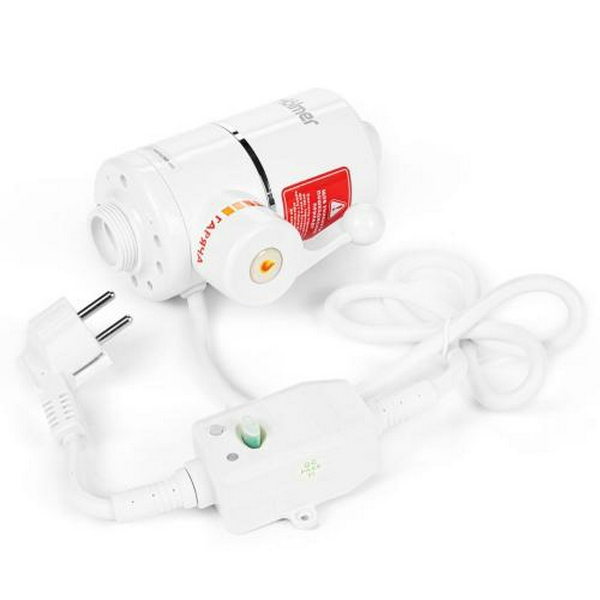 Водонагрівач проточний Holmer HHW-303SH, White, 3000W, механічне керування, IPX4, з лійкою для душу та пристроєм захисного відключення, захист від включення без води, захист від перегріву - 6