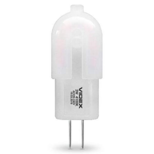 Лампа світлодіодна G4, 2 Вт, 4100K, G4, Videx, 180 Лм, 220V (VL-G4e-02224)