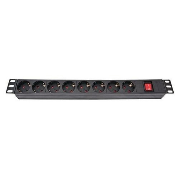 Модуль розподілу живлення 1U, 19", Atcom, Black, 8 розеток, з кабелем 2 м (PDU-8W-C2С-WS)