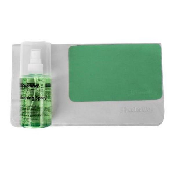 Набір чистячий ColorWay для екранів: спрей 200 мл, мікрофібра для екранів 30х30 см, мікрофібра для техніки 11х18 см (CW-5200) - 3