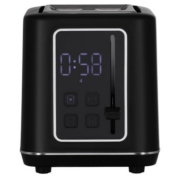Тостер Ardesto T-K301E, Black, 800W, 2 тости, 2 відділення, 7 режимів підсмажування, дисплей з індикацією часу приготування, автоцентрування, кнопка скасування приготування, підігрів - 5