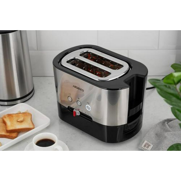 Тостер Ardesto T-K210, Steel/Black, 1000W, 2 тости, 2 відділення, 10 режимів підсмажування, автоцентрування, кнопка скасування приготування, підігрів, підсвічення кнопок управління, функція додаткового підйому - 8