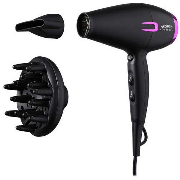 Фен Ardesto HD-Y221PRO, Black, 2100W, 2 швидкості, 3 режими, дифузор, концентратор, функція "Cool Shot", захист від перегріву, Soft Touch покриття - 4