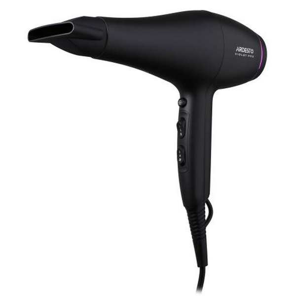 Фен Ardesto HD-Y222PRO, Black, 2200W, 2 швидкості, 3 режими, дифузор, концентратор, функція "Cool Shot", захист від перегріву, Soft Touch покриття