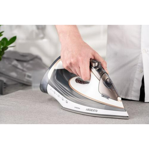 Праска Ardesto IR-B2245-E, White/Grey, 2400W, кераміка, паровий удар, резервур 400мл, вертикальне відпарювання, захист від кальцинації, антикрапля, плавне регулювання потужності пари, автоматичне відключення - 9