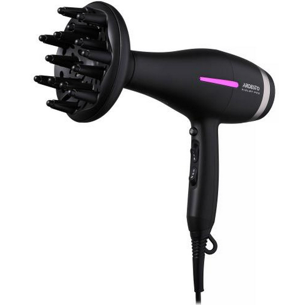Фен Ardesto HD-Y223PRO, Black, 2200W, 2 швидкості, 3 режими, дифузор, концентратор, функція "Cool Shot", захист від перегріву, Soft Touch покриття - 2