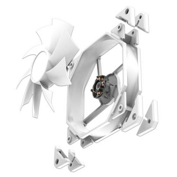 Вентилятор 120 мм, ID-Cooling TF-12025-WHITE, 120x120x25 мм, 700-1800 об/хв, 15.2-35.2 дБ, 4-pin (PWM), 76.16CFM, гідравлічний підшипник - 3