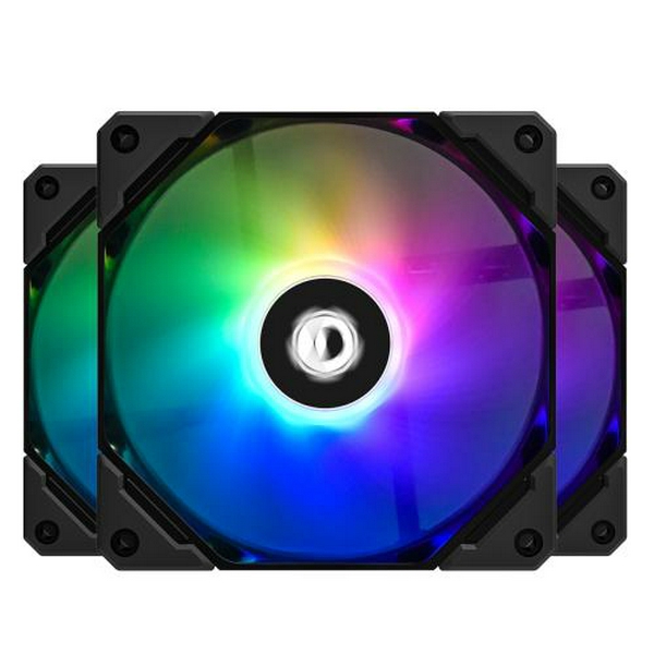 Вентилятор 120 мм, ID-Cooling TF-12025-ARGB-TRIO, Black, 3 шт, 120x120x25 мм, ARGB підсвітка, 500-1500 об/хв, 13.8~30.5dB(A), 4-pin (PWM) / 3-pin (ARGB)