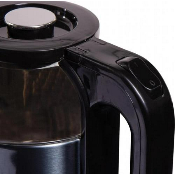 Електрочайник Liberton LEK-6829, Black/Inox, 1500W, 1.8л, дисковий, подвійна стінка (нержавіюча сталь+скло), LED-підсвічування, автовідключення, індикатор включення, відкривання кришки ручне, шкала рівня води внутрішня - 5