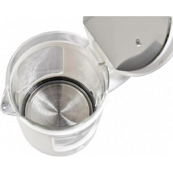 Електрочайник Liberton LEK-6830, White, 1500W, 1.7л, дисковий, подвійна стінка (нержавіюча сталь+скло), LED-підсвічування, автовідключення, індикатор включення, відкривання кришки ручне, шкала рівня води внутрішня - 7