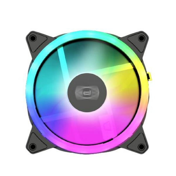 Вентилятор 120 мм, PcCooler F3 T120 ARGB, Black, 3 шт, 120х120х25 мм, 500 - 1800 об/хв, до 21.6 дБ, 4-pin (PWM) / 3-pin (ARGB), гідродинамічний підшипник