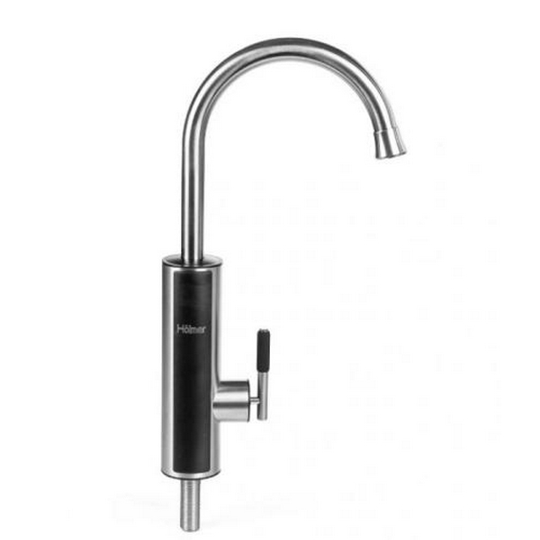 Водонагрівач проточний Holmer HHW-412SL, Inox, 3000W, механічне керування, IPX4, захист від включення без води, захист від перегріву, матеріал корпуса термо-пластик-нержавіюча сталь, автозапобіжник 16А