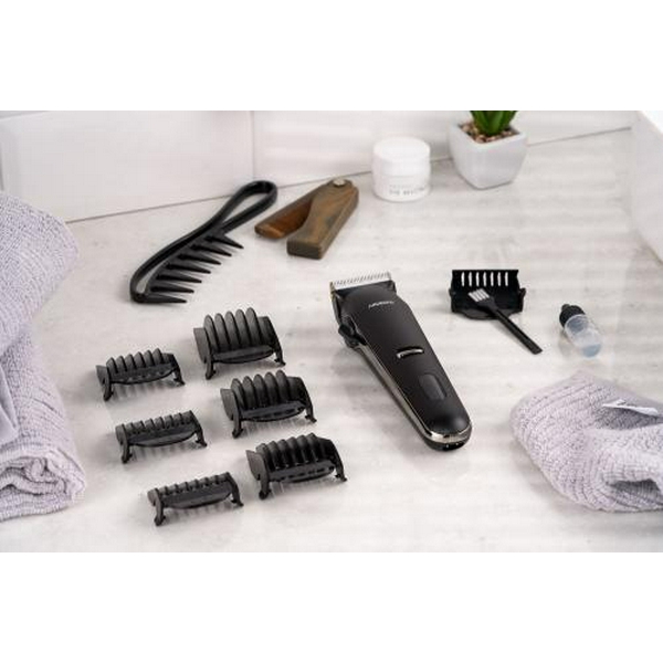 Машинка для стрижки Ardesto HC-Y32-B, Black, живлення мережа/акумулятор, 6 насадок (4-30 мм), леза з нерж. сталі/кераміки, індикатор зарядки, аккумулятор на 60хв - 7