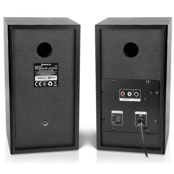 Колонки 2.0 REAL-EL S-305 Black, 2 x 20 Вт, МДФ, живлення від 220V, керування спереду - 4
