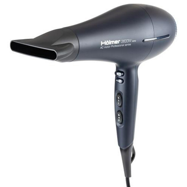 Фен Holmer HHD-260I PRO, Black, 2600W, 2 швидкості, 3 режими, іонізація, діфузор, концентратор, AC motor, функція Cool Shot, ручка Soft Touch, нагрівальний елемент керамічний - 5