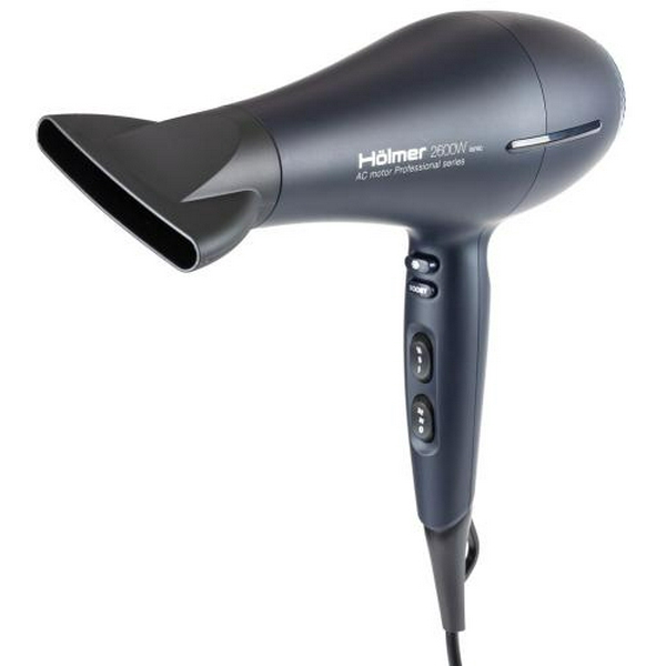 Фен Holmer HHD-260I PRO, Black, 2600W, 2 швидкості, 3 режими, іонізація, діфузор, концентратор, AC motor, функція Cool Shot, ручка Soft Touch, нагрівальний елемент керамічний - 6