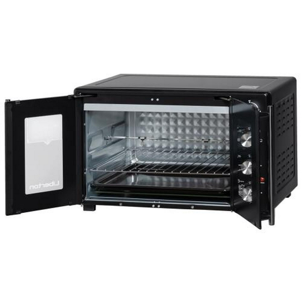 Електродуховка Liberton LEO-500 Black, 1700W, 50л, подвійні розпашні дверцята, 6 режімів нагріву, конвекція, підсвітка, 70-250 °C, механічне керування, таймер, рожен, решітка, деко, лоток для крихт та жиру, тримач для дека, ТЕРМОРУКАВИЦЯ У ПОДАРУНОК - 4