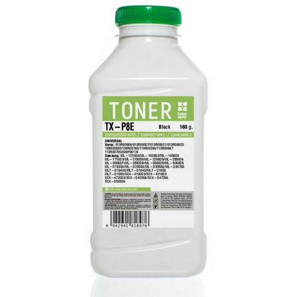 Тонер Xerox P8e, Optra E310/312, Samsung ML-5000A/5100A, Black, 160 г, ColorWay (TX-P8E)