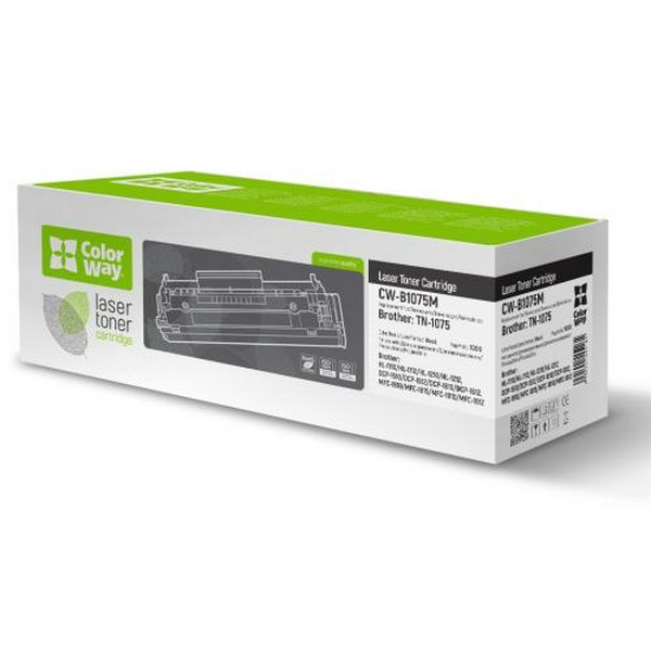 Картридж Brother TN1075, Black, DCP-1510/1610, HL-1110/1210, MFC-1810/1815/1912, 1000 стор, ColorWay (CW-B1075M)